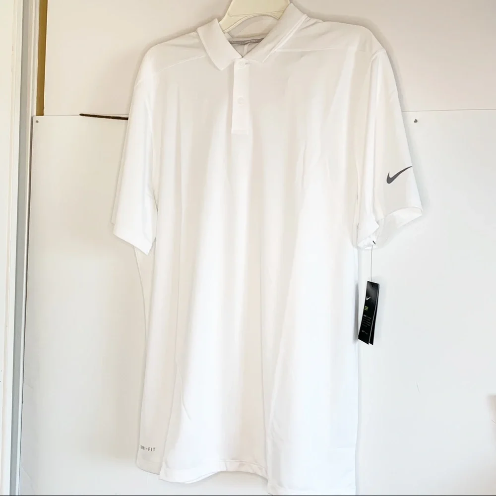 Nike Men's White Dri-Fit Victory Golf Polo, Size Large